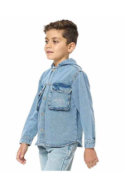 R&B Pocket Detail Hooded Denim Shirt