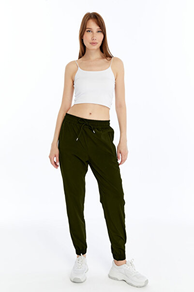 OXVİN Women's Elastic Leg, Hidden Zipper Pocket, Jogger Tracksuit Parachute Fabric Trousers (Bol Kalip)