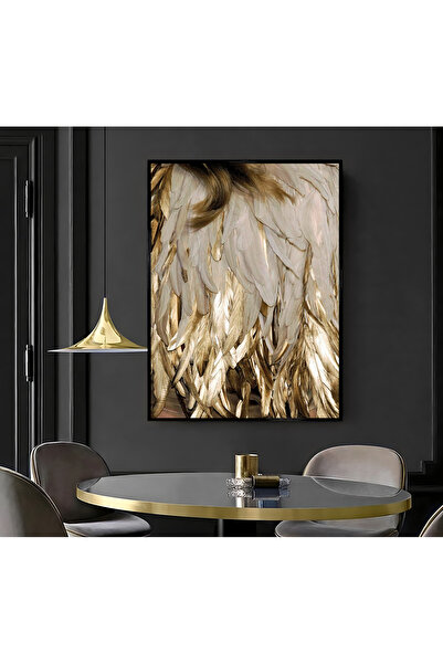 Harika bir ev HARİKABİREV|GOLD TÜY MODELİ ( CKD-026 ) |ÇERÇEVELİ KANVAS TABLO...