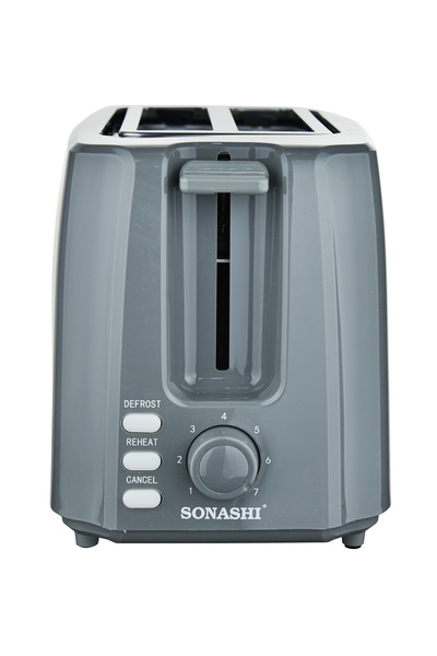 sonashi 2 Slice Bread Toaster - Adjustable 7 Browning Control with Slide Out Crumb Tray | Defrost, Reheat an