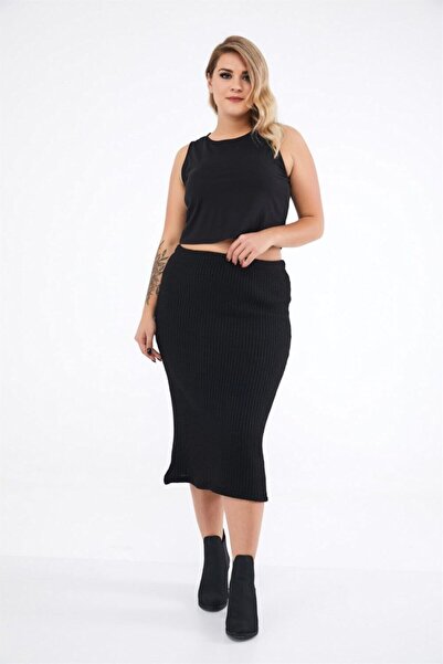 Seamoda Στρογγυλό λαιμό Crop Μονόχρωμο-μαύρο