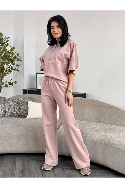 RAMONA BADESCU EXCLUSIVE Casual green set with zipper and wide pants – light and versatile