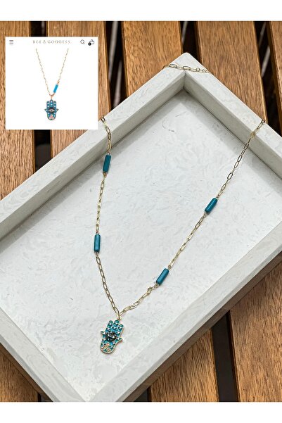 H&S AKSESUAR TASARIM MARKA MODEL ALTIN MİNELİ FATMA ANANIN ELİ KOLYE