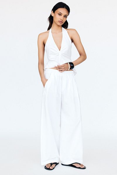 Pull & Bear Barrel trousers with an elasticated waistband