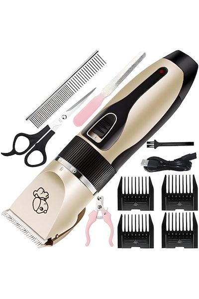 xpress sales Set Masina De Tuns Animale, 12 piese, Cleste Unghii, Foarfeca, Pieptan si Pilit, Caini, Pisici, Fara