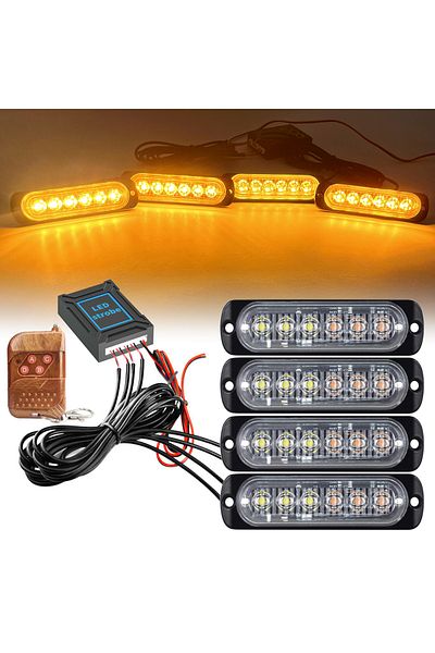 Choice Yellow Car Front Grille Light Amber Police Strobe Emergency Remote Wireless Control Flash Signal Fir