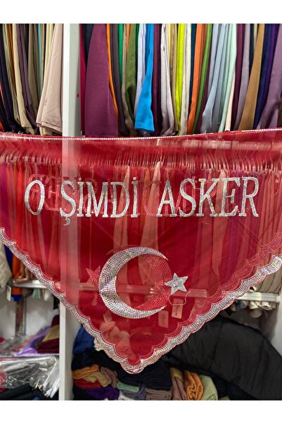 Azpoy işlemeli o şimdi asker omuz şalı