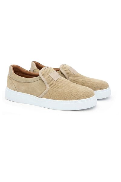 Hemington Handmade Suede Leather Sand Color Sneakers