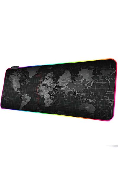 varioshop VarioShop® Large Rubberized Mousepad, with RGB LED Lighting, for Gaming, Office, Non-slip