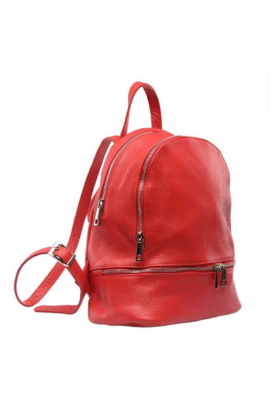 Toro Nero Women's backpack made of red suede leather