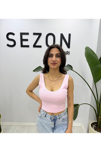SEZON MAGAZALARI Μπλουζάκι με λαιμόκοψη με ρίγες αντίθεσης