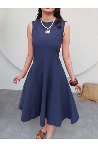 ESRAHELVACI Laci Parçalı Kloş Elbise