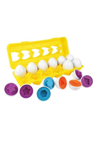 OEM Set of 12 eggs in a mold with geometric shapes, Montessori association and logic game