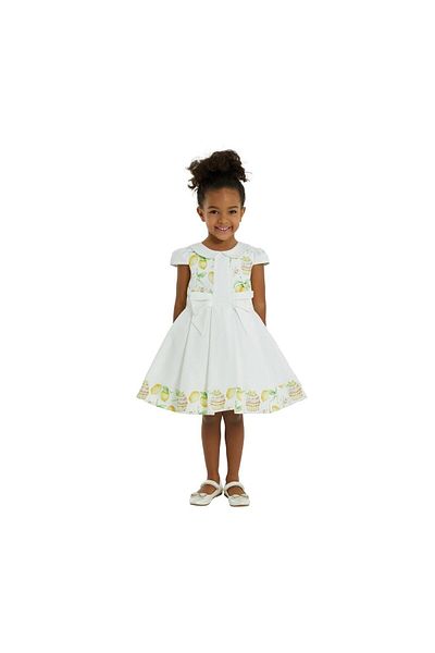 Pamina Rochie pentru fete, cu imprimeu cu lămâi, albă, 323601 - 86 cm
