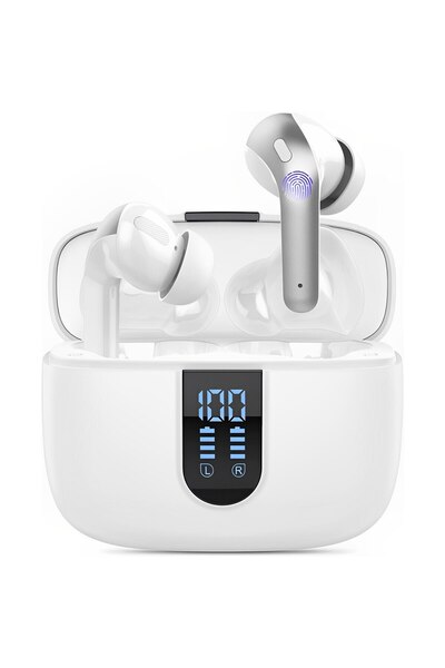 ideal STORE Casti Wireless SuperSound™ IdealStore Fara Fir, Bluetooth 5.2, White Edition