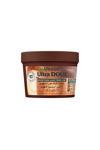 Garnier ألترا دوكس غذاء الشعر 3 في 1 بجوز الهند لتنعيم الشعر المجعد 390 مل