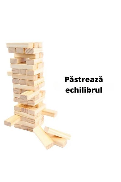 varioshop VarioShop® Mini Jenga/Unstable Tower Board Game for Children, with 54 Numbered Pieces and 4 Za
