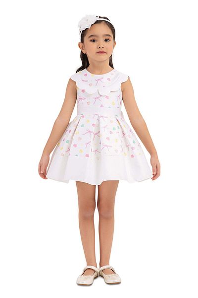 Pamina Rochie de vară, fete, - imprimeu colorat, alb, 33223 - 86 cm, alb