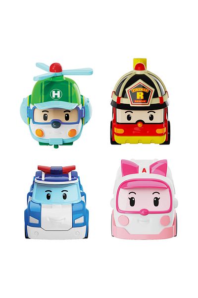 Robocar Poli مجموعة مركبات إنقاذ المدينة الصغيرة مكونة من 4 قطع 0760
