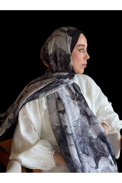 Freeista Black Patterned Shawl Lina 25042507340