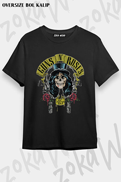 ZOKAWEAR Tricou oversize cu imprimeu Guns N' Roses Rock Music v21 unisex