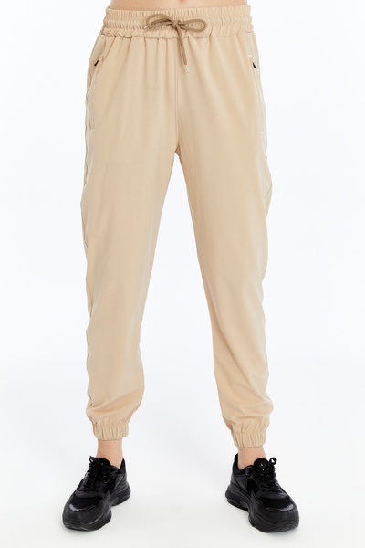 OXVİN Women's Elastic Leg, Hidden Zipper Pocket, Jogger Tracksuit Parachute Fabric Trousers (Bol Kalip)