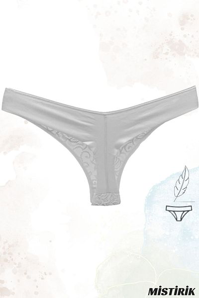 MİSTİRİK Μοντέλο Masara Semi Lace Thong Μοντέλο Εσωρούχων Άνετο στη χρήση Λευκό Χρώμα