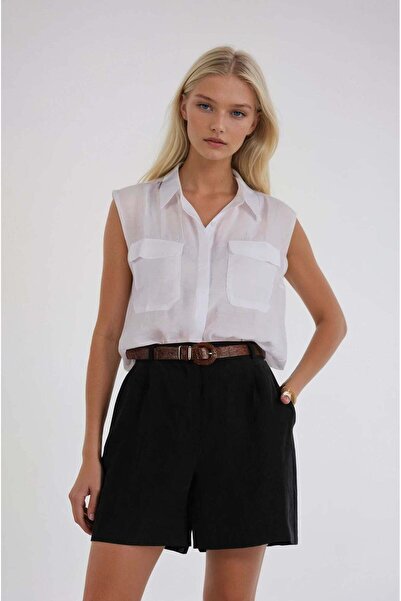 FABB Σκούρο μπλε πλισέ σορτς