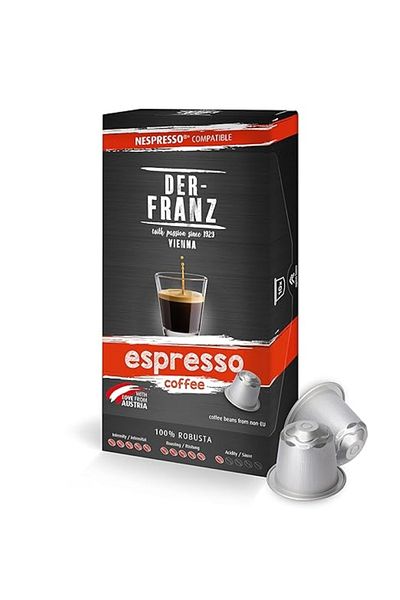 Der-Franz Der-Franz Espresso coffee capsules, Nespresso compatible, 10 Capsules, 50g