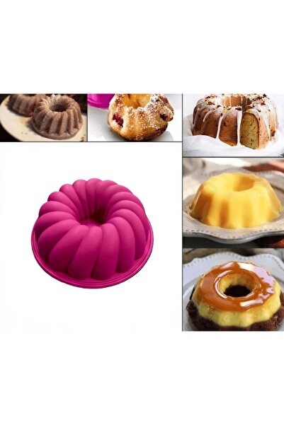 zola Mini forma din silicon rotunda, pentru coacerea prajiturilor, cu gaura, 12.5 X 3.5 cm, mov