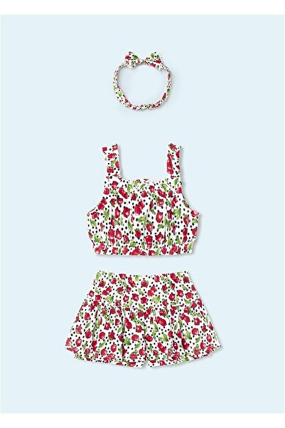 MAYORAL Baby Girl Shorts Blouse Bandana Set of 3 1279