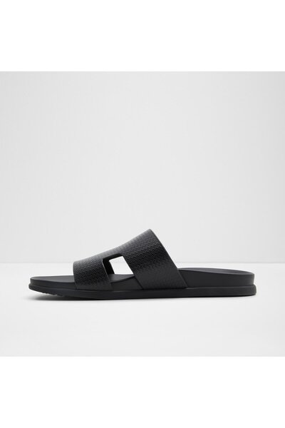 Aldo Mondi-In - Men's Genuine Leather Black Flat Slippers
