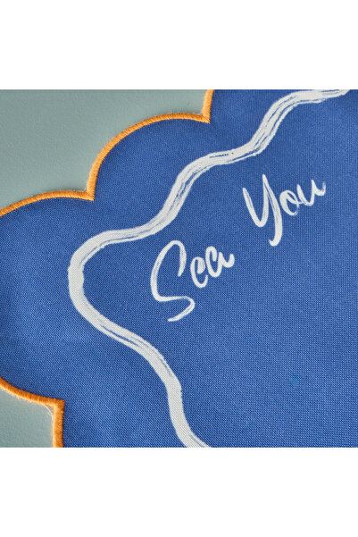 Bella Maison Marine Pamuklu Scallop Kenar Amerikan servis Mavi (35x45 cm)