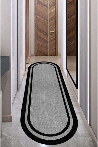 Zeria Home Dijital Kaymaz Yıkanabilir Jüt Hasır Görünümlü Yolluk Antre Hol Ba...