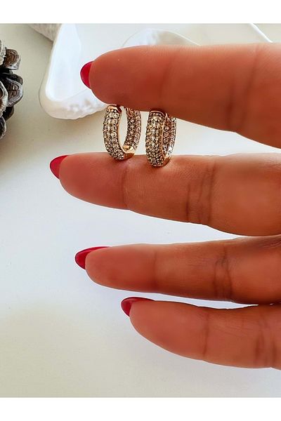 ACAR TAKI Xuping Zircon Stone Minimal Hook Earrings-Rose Acr4794