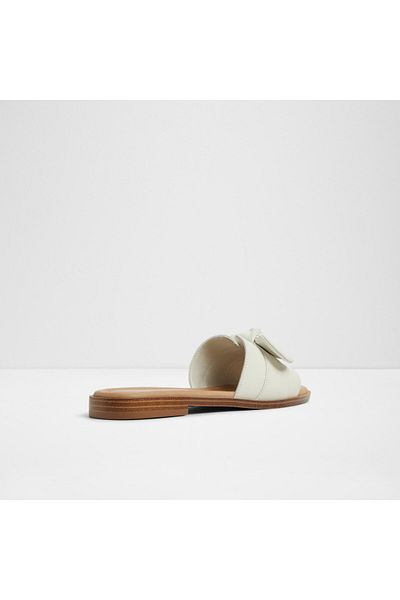 Aldo Lavinia - Women's Genuine Leather White Flat Laceless Flat Slippers
