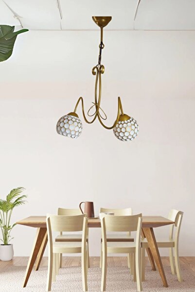 ABAJUR EVİM alya gold kasa 2li avize