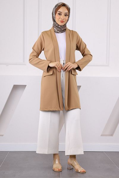 İmajButik Μπροστινό ανοιχτό μπουφάν Mink