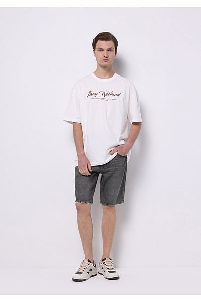 Colin's Regular Fit Mid Waist Plain Men's Black Jean Shorts