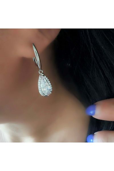 ACAR TAKI Xuping Dangle Drop Stone Earring-Silver Acr4612