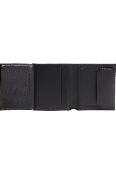 Calvin Klein Men's Ck Monogram Logo Wallet with Main Money and Coin Compartments Black Lv04D1040G-Ub1