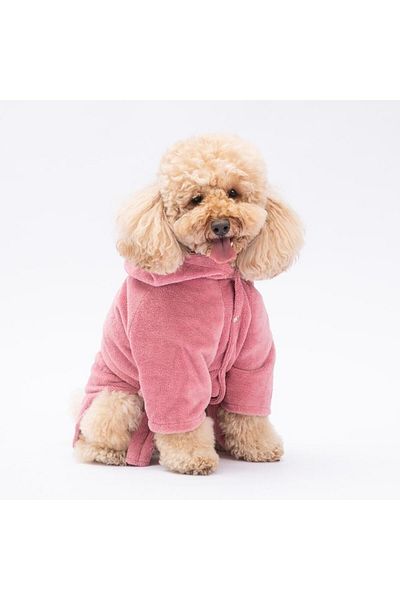 Pawstar Pink (Rose) Pattaya Bathrobe Dog Bathrobe-Dog Drying Towel-Cat Dog Outfit