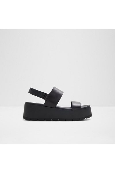 Aldo Sandale negre cu toc cu pană din piele naturală Thıla
