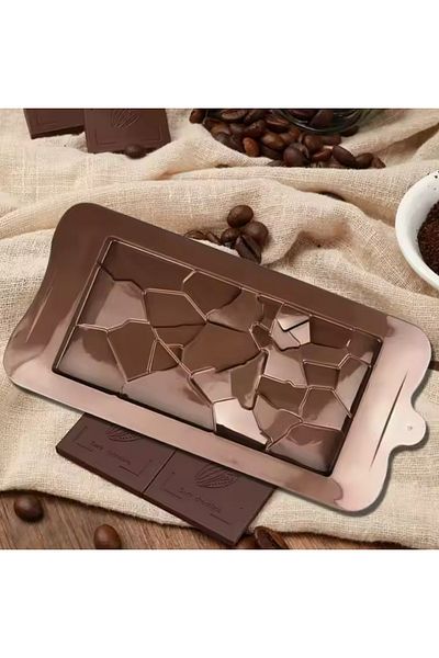 zola Forma silicon ciocolata model abstract, flexibila, -40°C/+230°C, 21x10.5 cm, maro