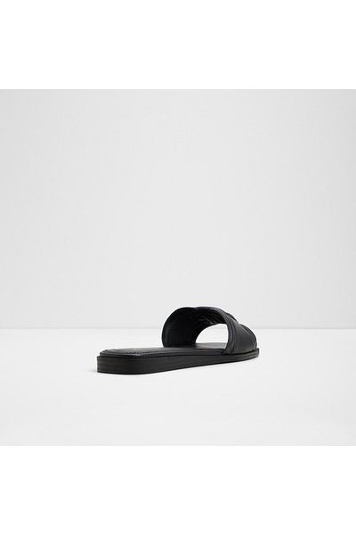 Aldo Liaudin - Women's Faux Leather Black Flat Slippers