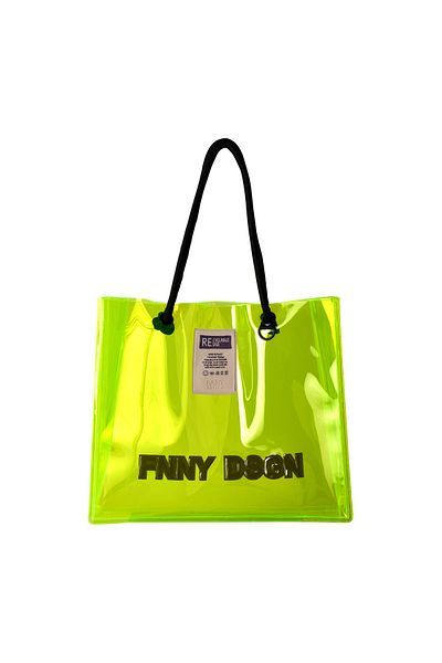 Funny Design Τσάντα παραλίας Rainbow 2025 New Season Neon Yellow