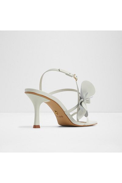 Aldo SANDFLOWER - Women's Genuine Leather White-Ecru Thin Heel Sandals
