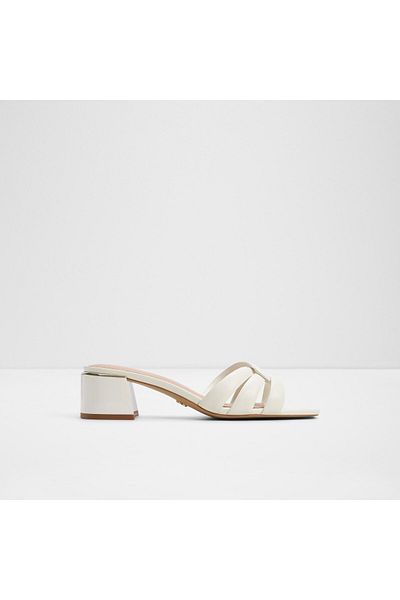 Aldo Hanne - Women's Faux Leather White Block Heeled Slippers