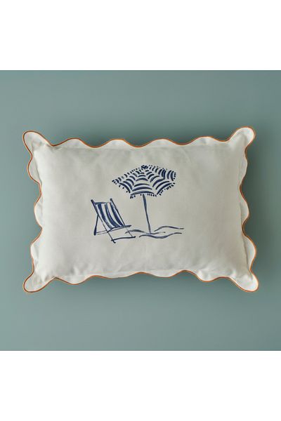 Bella Maison 100% Cotton Marine Scallop Throw Pillow Case White (35X50 cm)