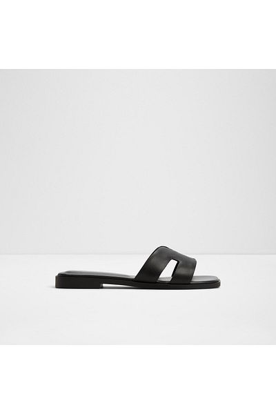 Aldo Itsandal - Women's Genuine Leather Black Flat Slippers